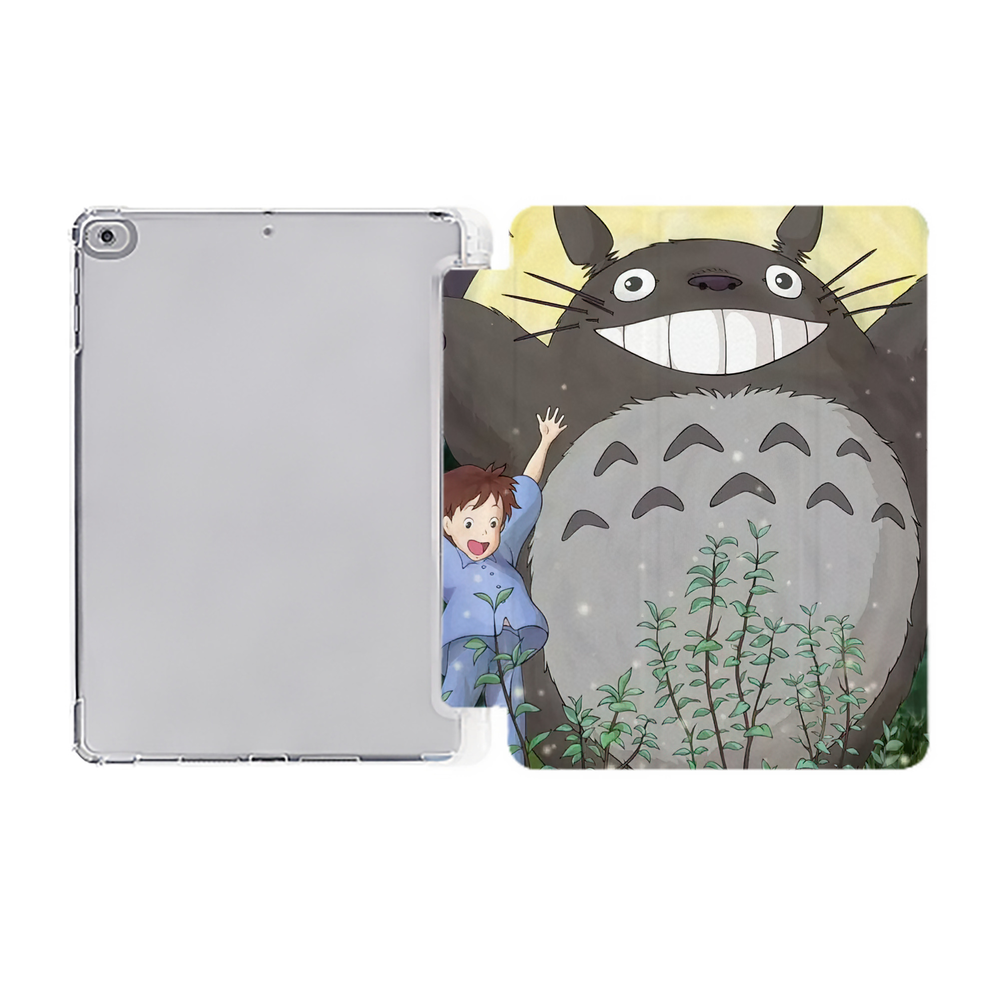 （画像用） となりのトトロ 草壁メイ 草壁サツキ My Neighbor Totoro Satsuki Kusakabe Mei Kusakabe IPad ケース ペン収納付き 三つ折りスタンド PUレザー×シリコン 対応機種9.5/10.5/10.9インチ